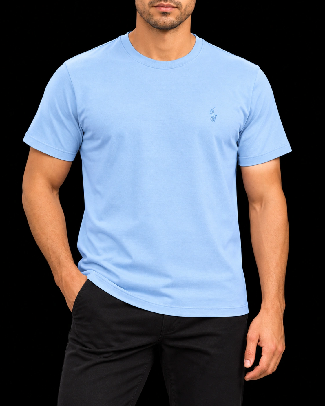 Camisa Peruana Texturizada — AZUL CLARO